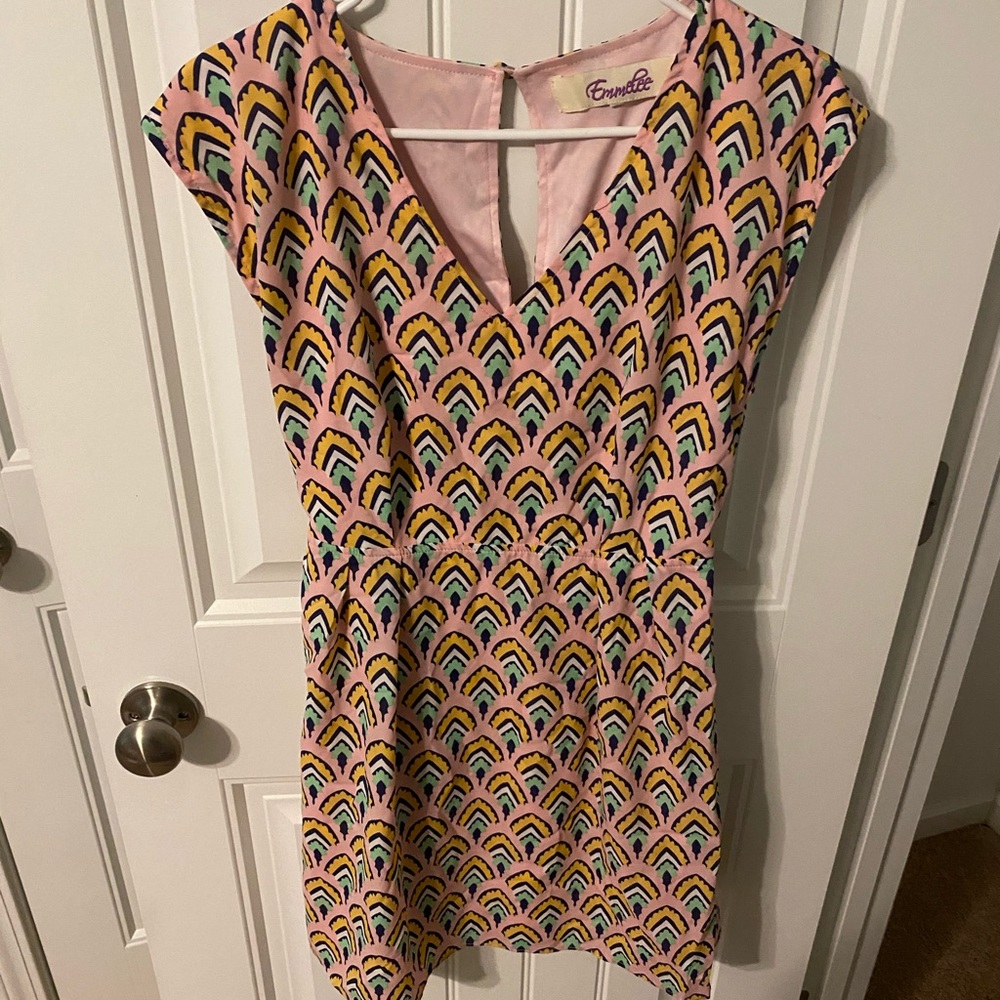 pink patterned dress